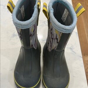 Lands End Kids Waterproof Boots with Yellow Accents